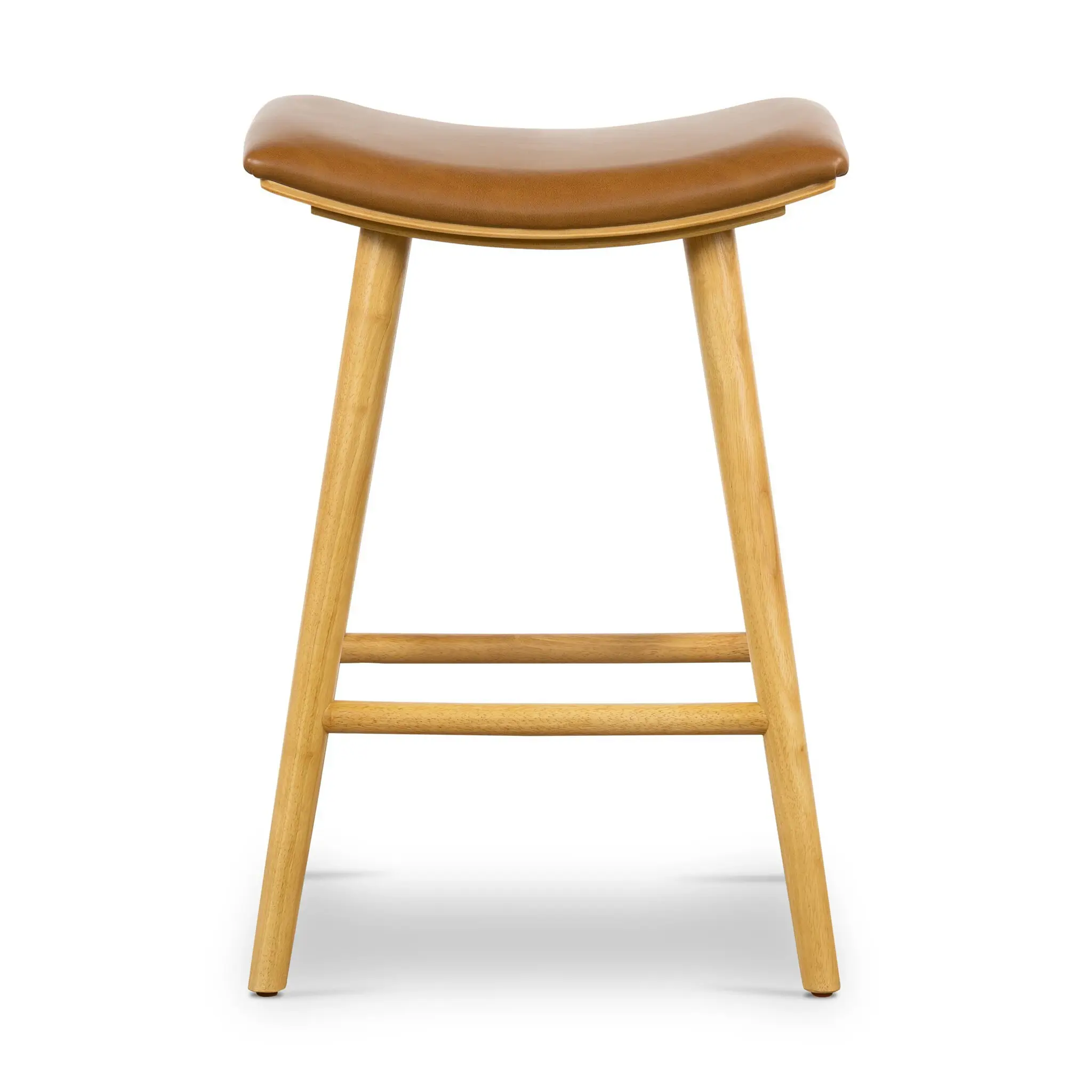 Myles Light Brown Leather 24" Upholstered Barstool Myles Light Brown Leather 24" Upholstered Barstool