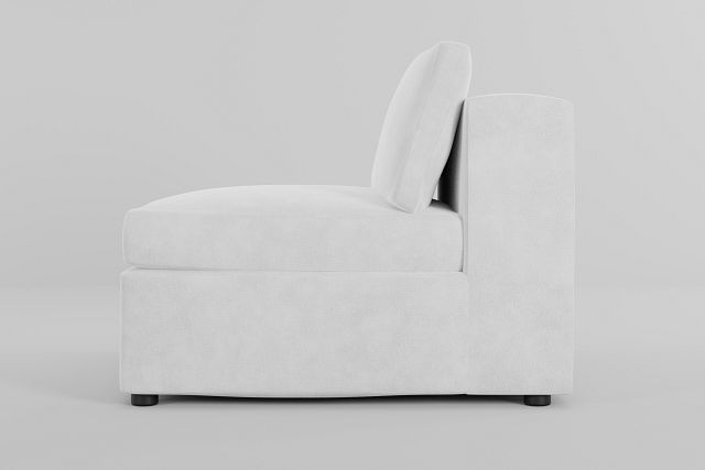 Destin Peyton White Fabric Armless Chair