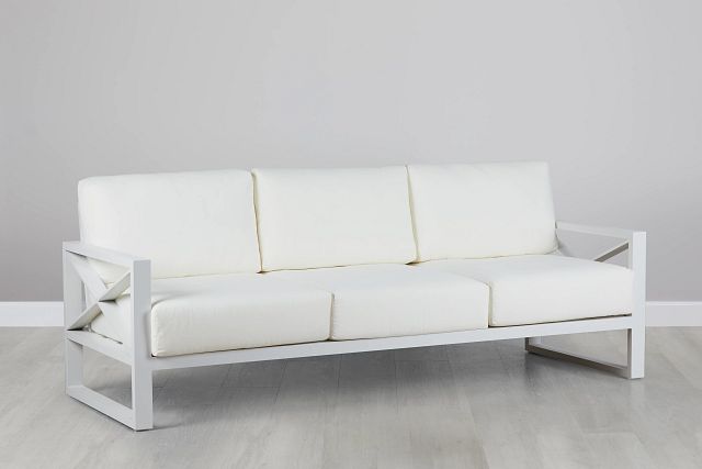 Linear White Aluminum Sofa