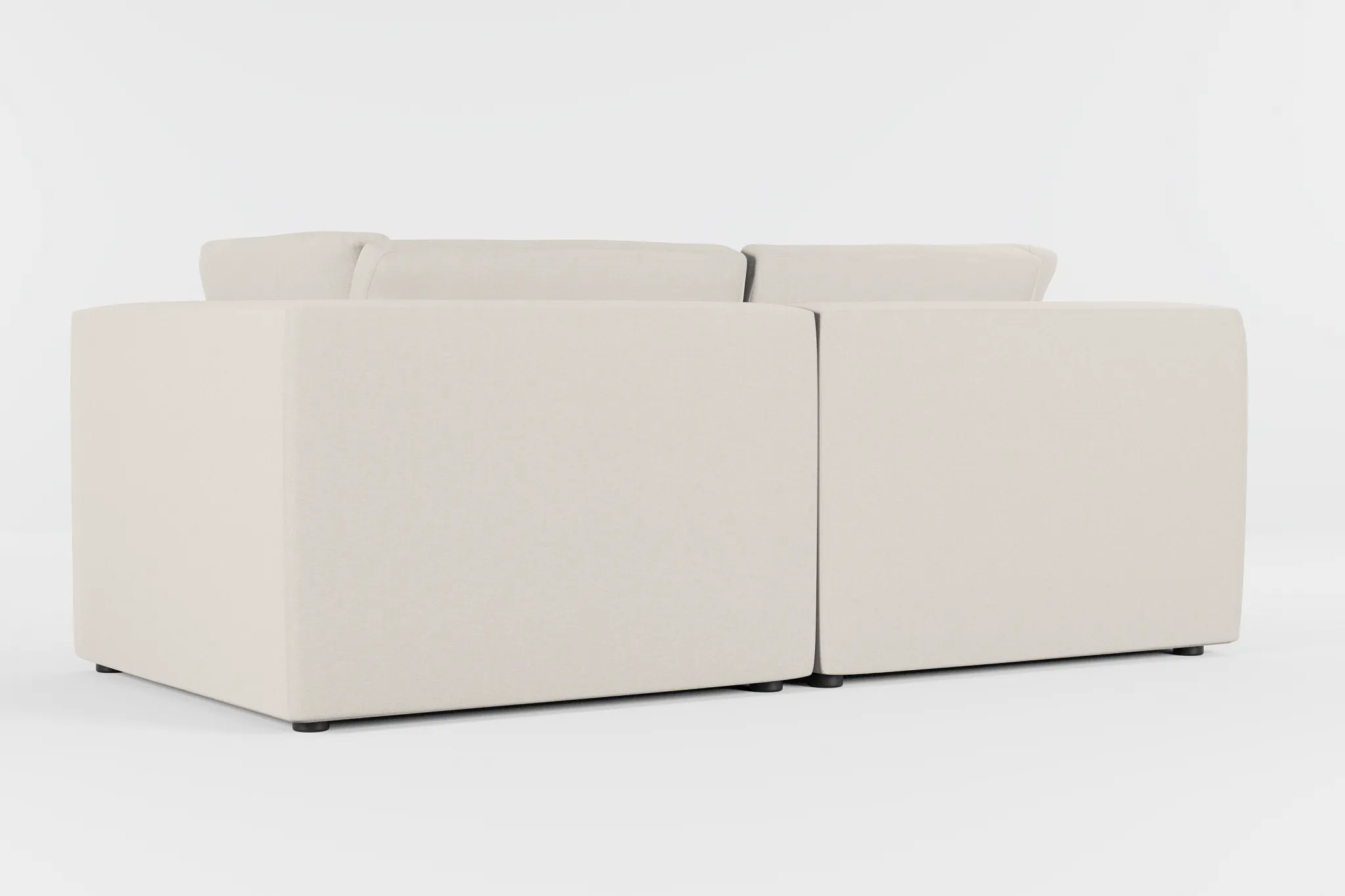 Destin Suave Beige Fabric 2-piece Modular Sofa