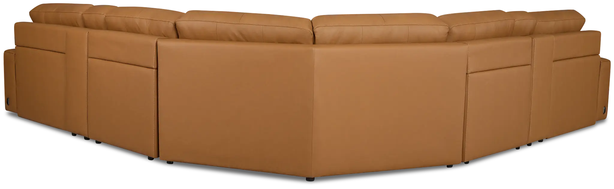 Rudy Brown Lthr/vinyl Large Dual Power 2 Arm Extension Chaise Sectional Rudy Brown Lthr/vinyl Large Dual Power 2 Arm Extension Chaise Sectional