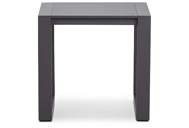 Linear Dark Gray Aluminum End Table