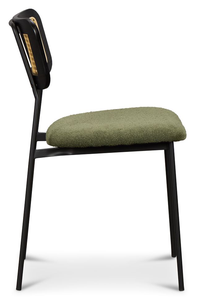 Lynden Green Woven Upholstered Side Chair