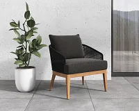 Ukiah Black Accent Chair With Dark Gray Cushions