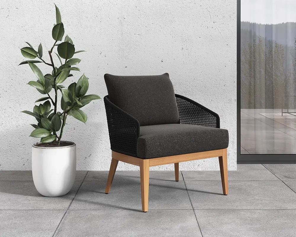 Ukiah Black Accent Chair With Dark Gray Cushions Ukiah Black Accent Chair With Dark Gray Cushions