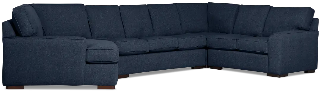 Sinclair Dark Blue Fabric Left Cuddler Memory Foam Sleeper Sectional Sinclair Dark Blue Fabric Left Cuddler Memory Foam Sleeper Sectional