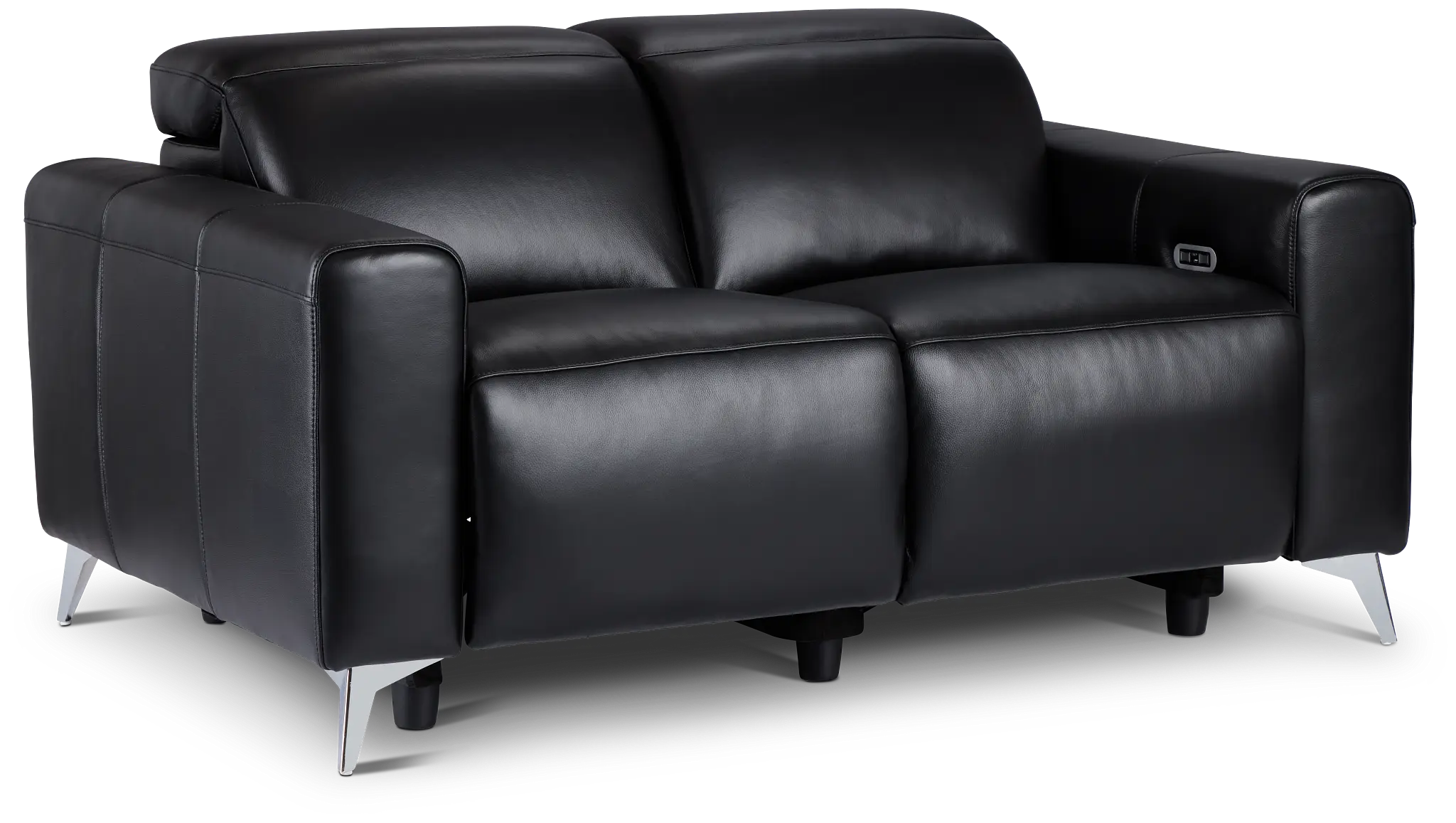 Giulia Black Lthr/vinyl Power Reclining Loveseat Giulia Black Lthr/vinyl Power Reclining Loveseat