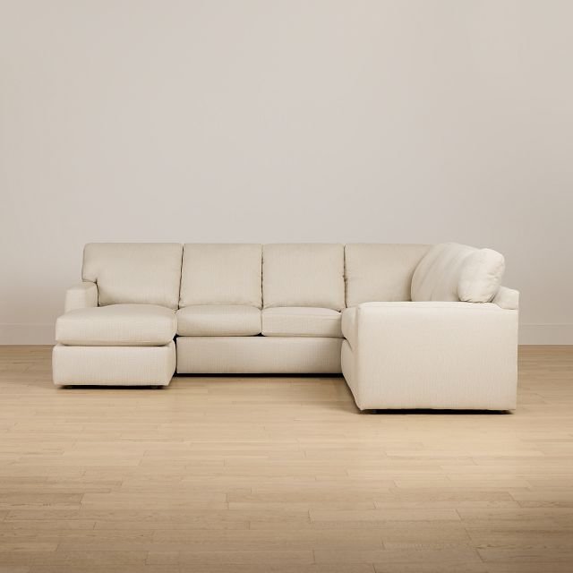 Rhodes Beige Fabric Medium Left Chaise Sectional