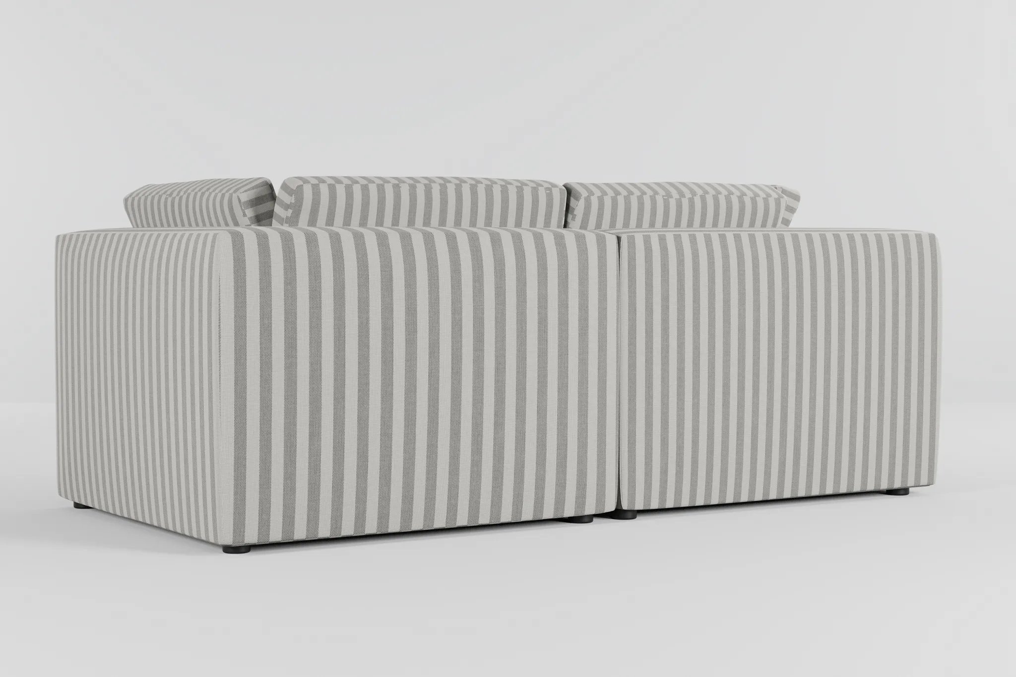 Destin Sea Lane Dark Gray Fabric 2-piece Modular Sofa