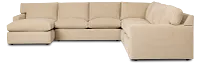 Hudson Beige Fabric Large Left Chaise Sectional