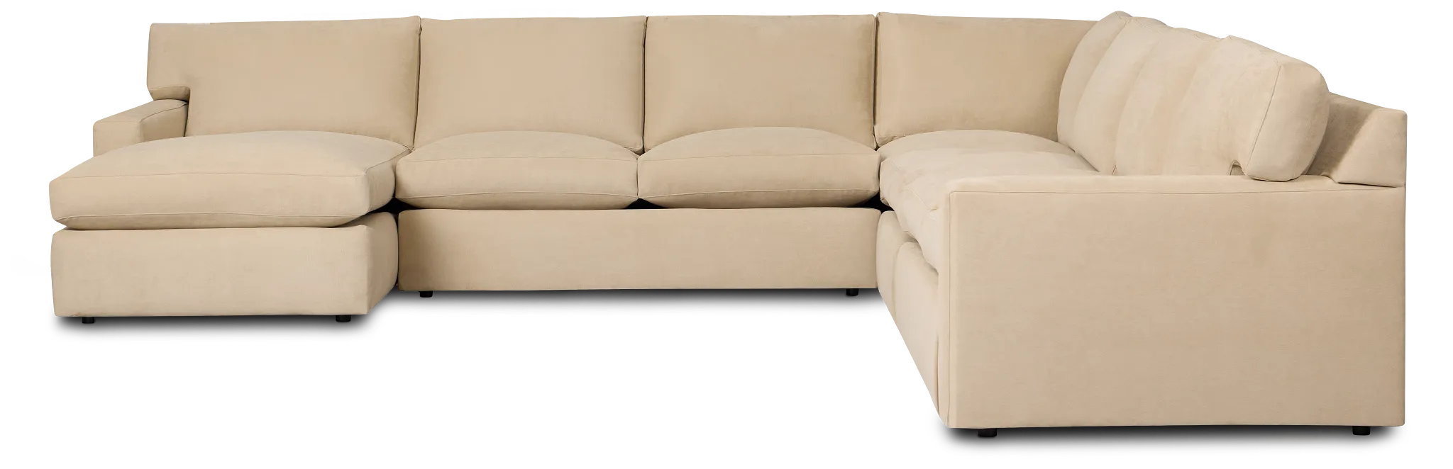 Hudson Beige Fabric Large Left Chaise Sectional