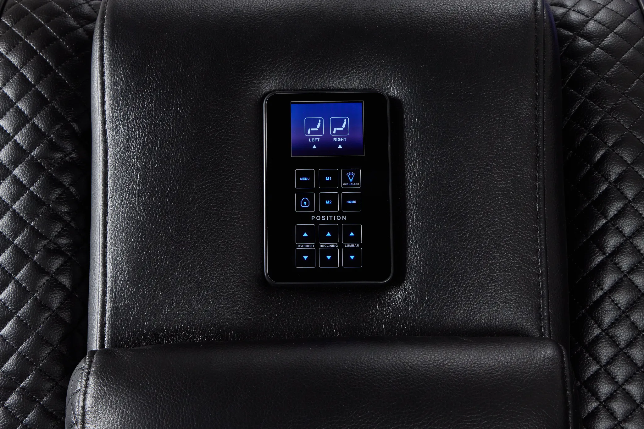 Troy Black Micro Left Console Love Reclining Sectional