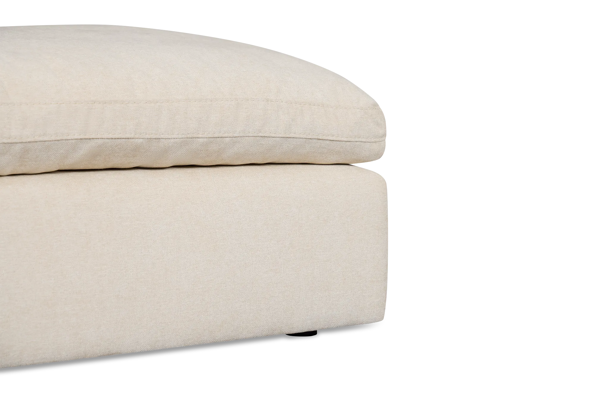 Drift Light Beige Fabric Ottoman