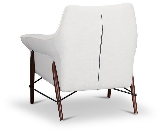 Nathan White Fabric Accent Chair