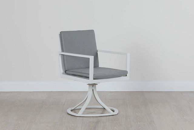 Linear White Dk Gray Swivel Chair