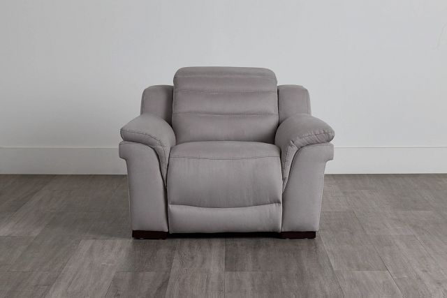 Sentinel Light Gray Micro Power Recliner With Power Headrest (0)