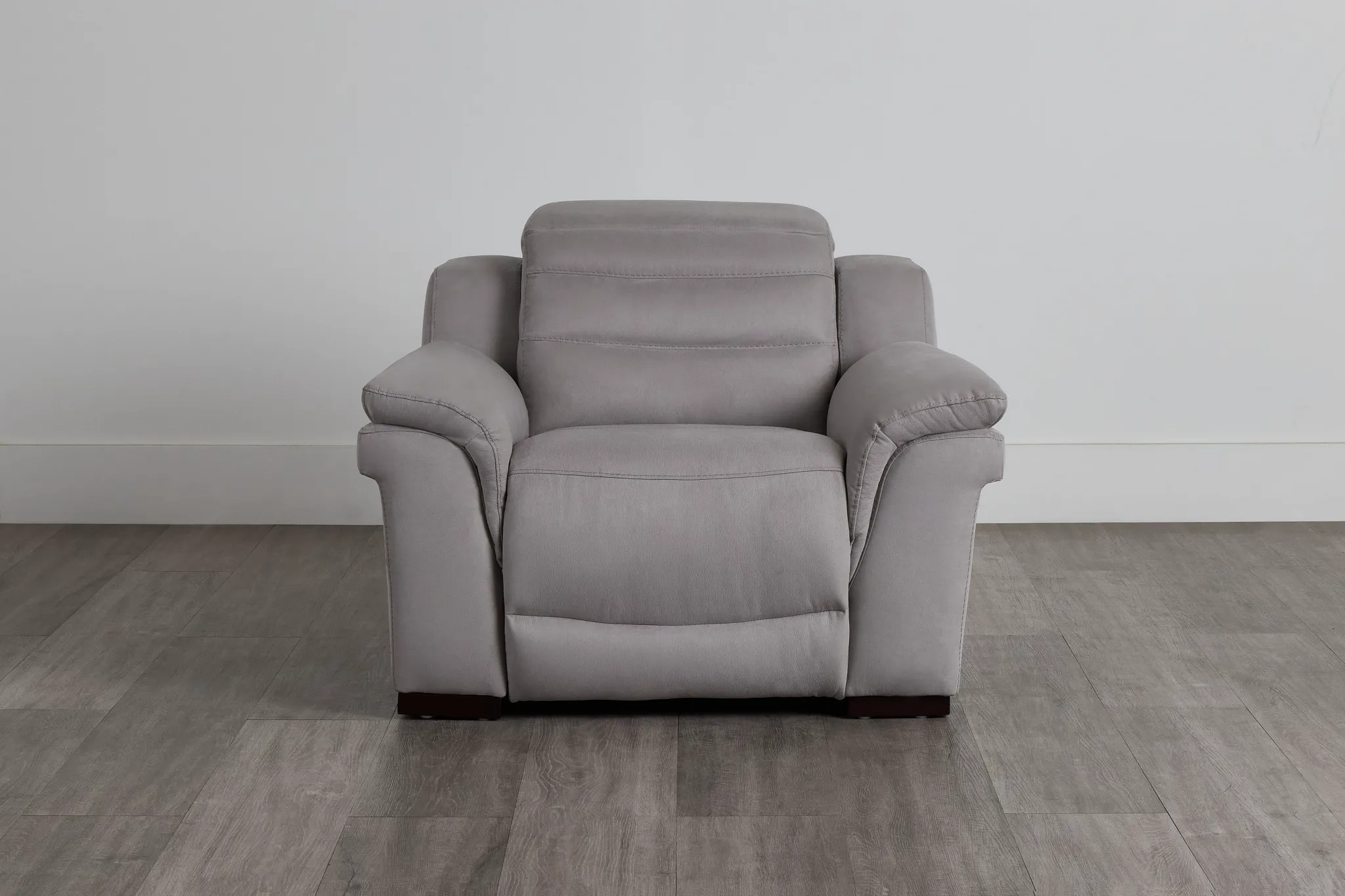 Sentinel Light Gray Micro Power Recliner With Power Headrest