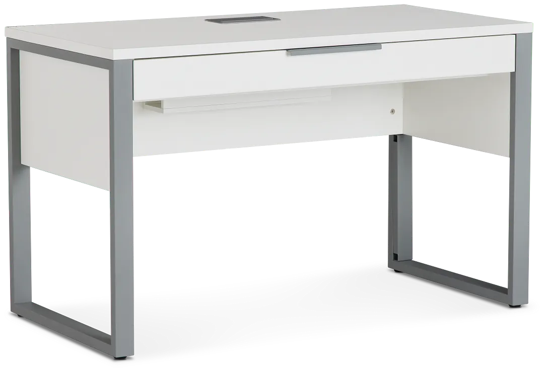 Clark White Dropdwn Dr Desk
