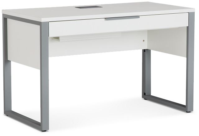 Clark White Dropdwn Dr Desk