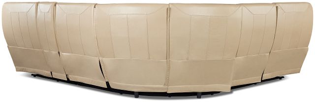 Casey Light Beige Lthr/vinyl Medium Dual Power 2-arm Reclining Sectional