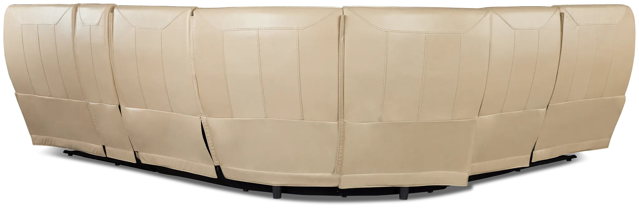 Casey Light Beige Lthr/vinyl Medium Dual Power 2-arm Reclining Sectional