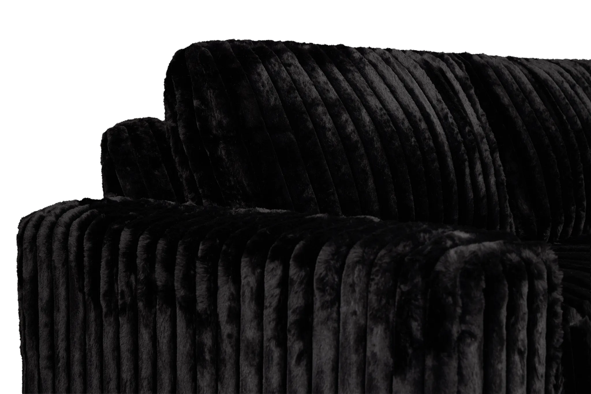 Teddy Black Fabric Medium Two-arm Sectional