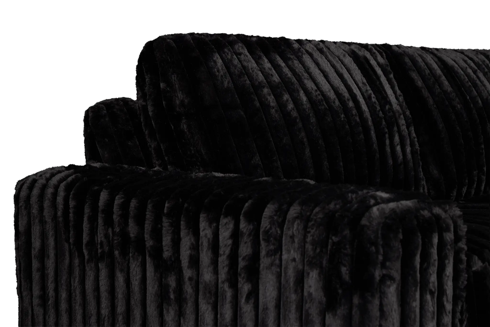 Teddy Black Fabric Medium Two-arm Sectional Teddy Black Fabric Medium Two-arm Sectional