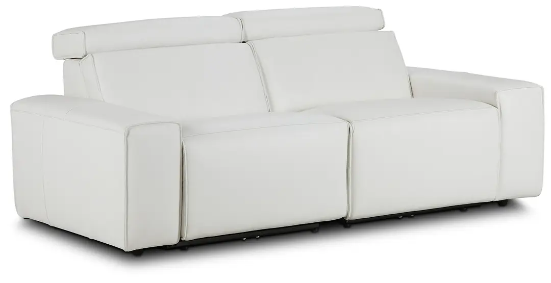 Carmelo White Leather Power Reclining Sofa Carmelo White Leather Power Reclining Sofa