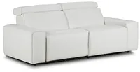 Carmelo White Leather Power Reclining Sofa