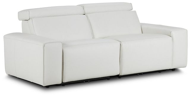 Carmelo White Leather Power Reclining Sofa (2)