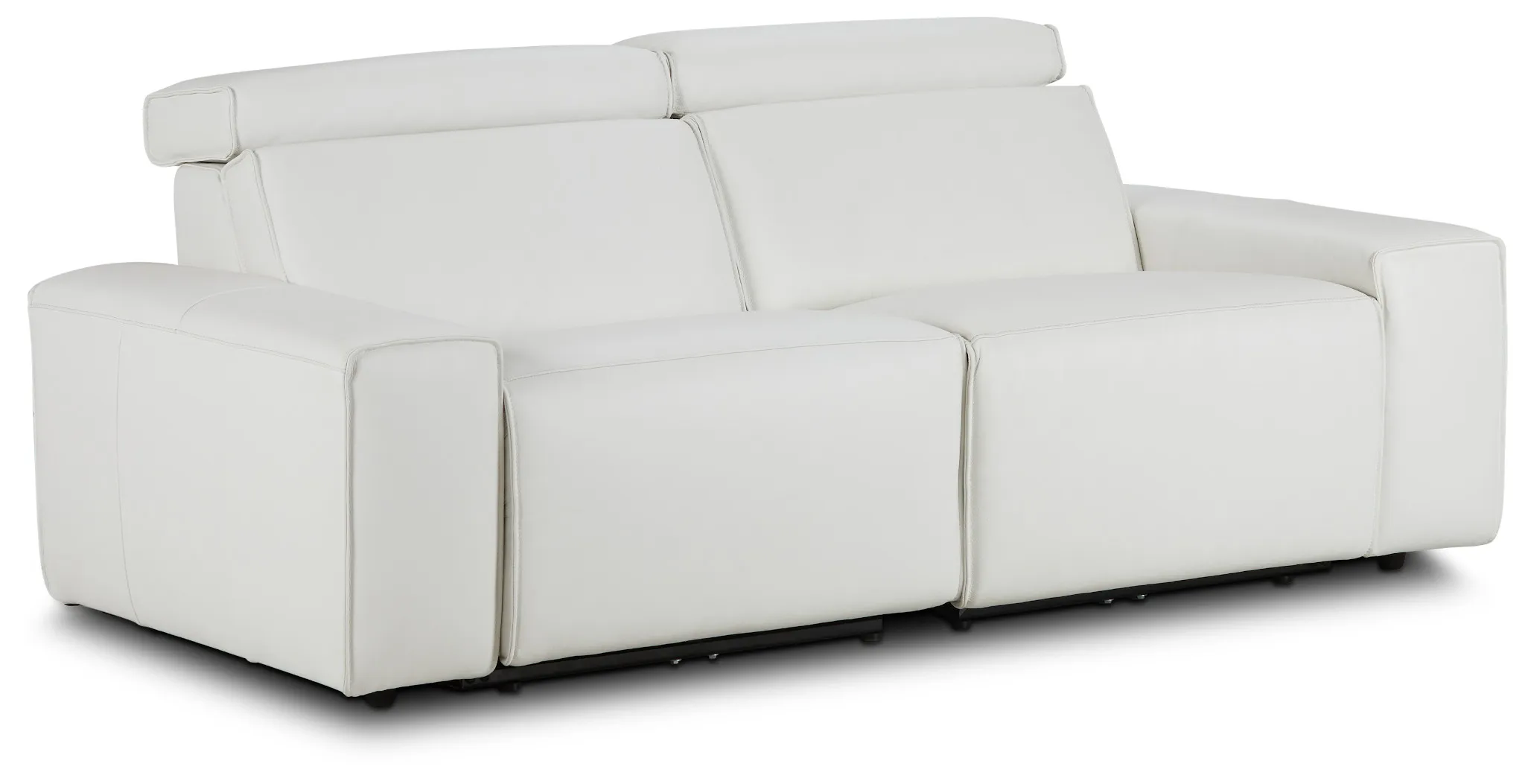 Carmelo White Leather Power Reclining Sofa