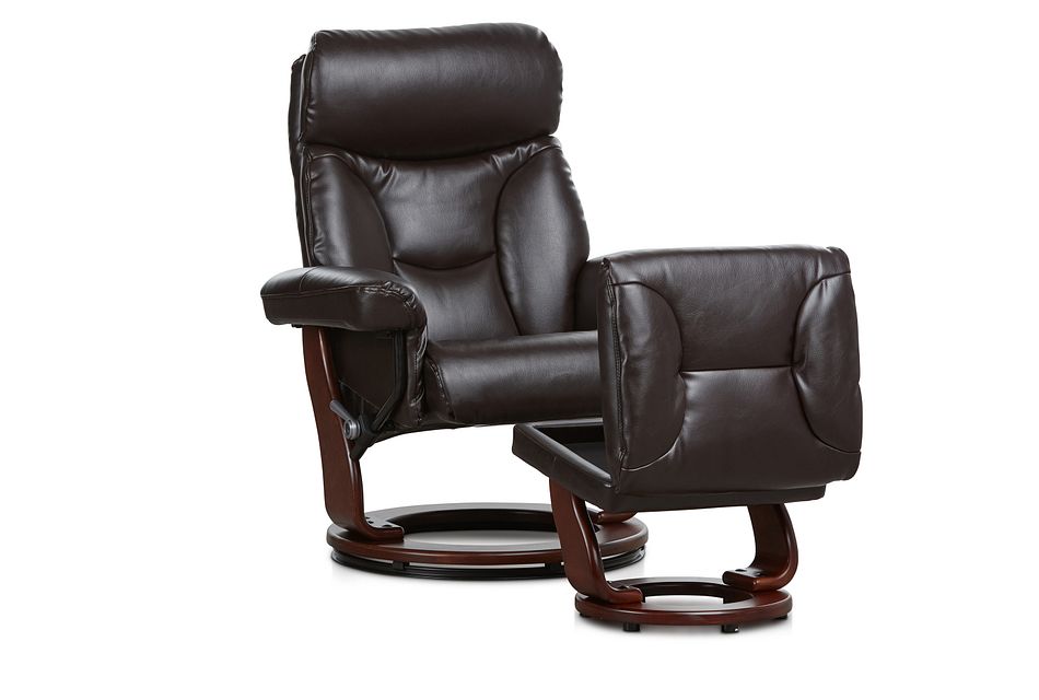 Fisher Dark Brown Micro Recliner Ottoman Living Room Recliners City Furniture