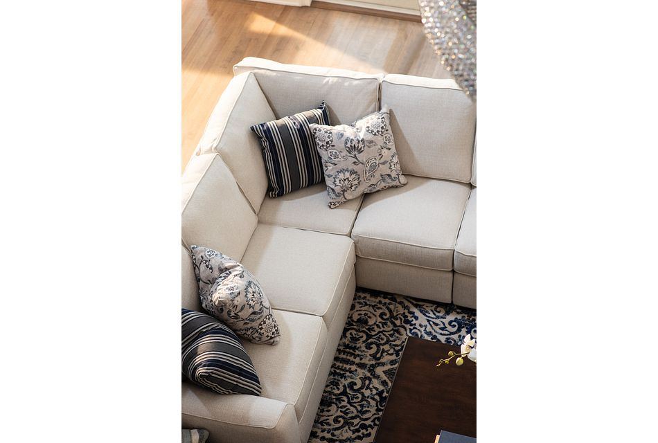 Austin White Fabric Medium Twoarm Sectional
