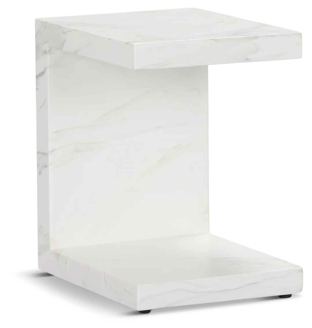 Merrick White C-side Table