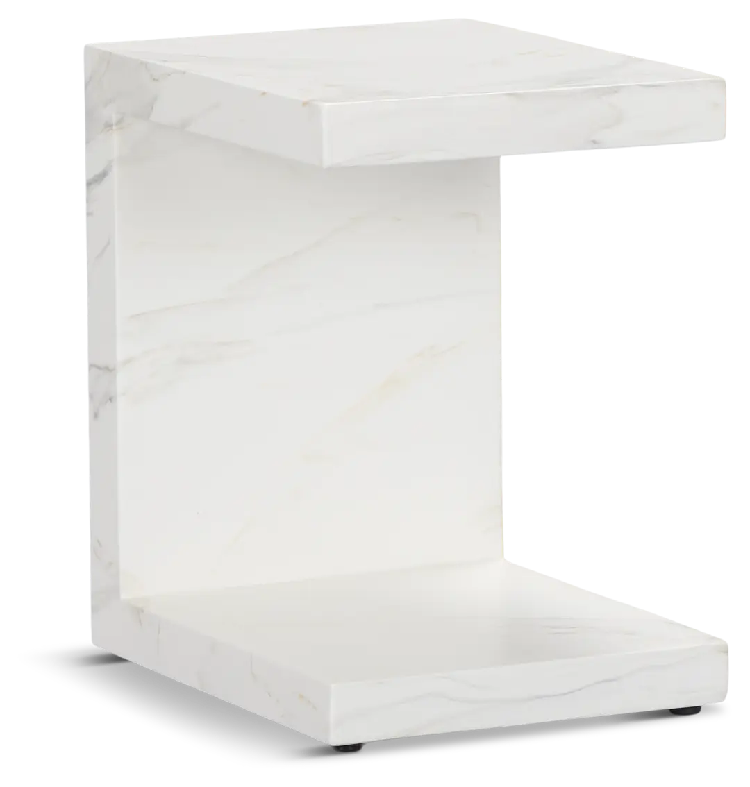 Merrick White C-side Table Merrick White C-side Table
