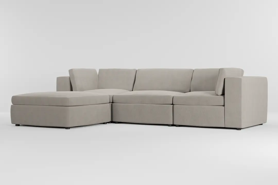 Destin Revenue Beige Fabric 4-piece Bumper Sectional Destin Revenue Beige Fabric 4-piece Bumper Sectional