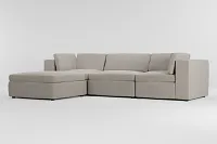 Destin Revenue Beige Fabric 4-piece Bumper Sectional