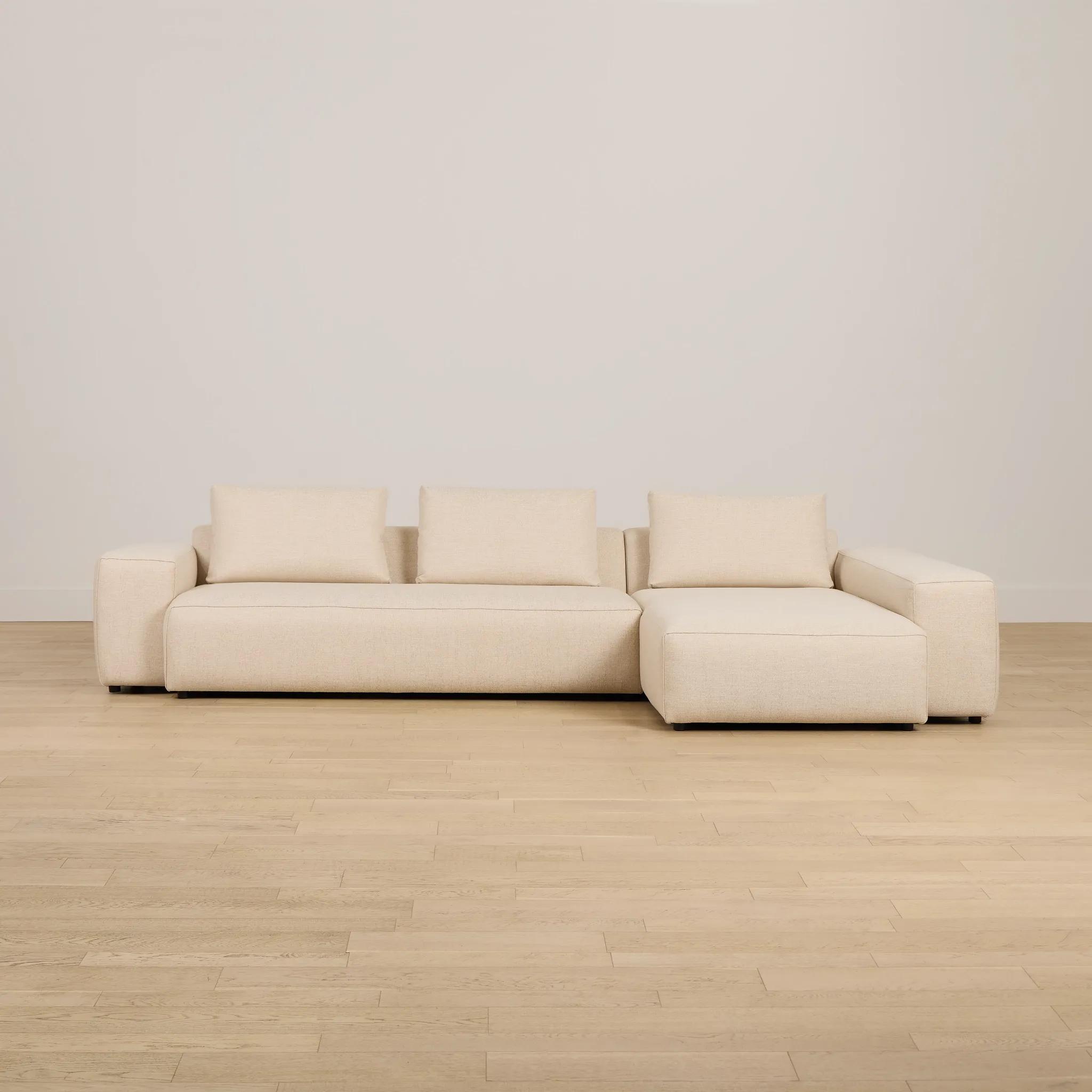 Cleo Beige Fabric Right Chaise Sectional