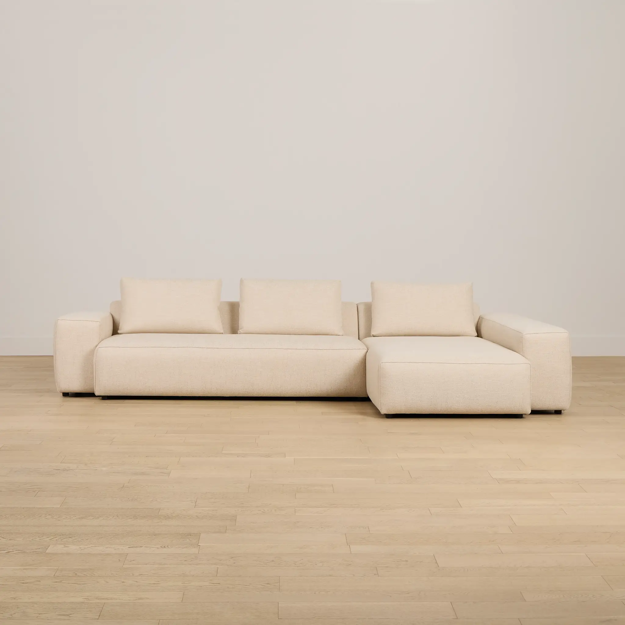 Cleo Beige Fabric Right Chaise Sectional Cleo Beige Fabric Right Chaise Sectional