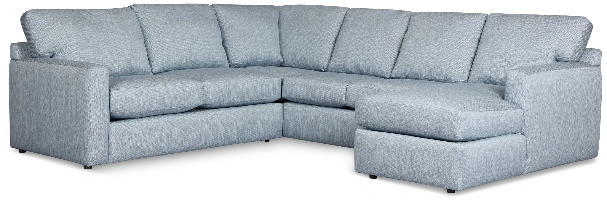 Rhodes Light Blue Fabric Medium Right Chaise Sectional Rhodes Light Blue Fabric Medium Right Chaise Sectional