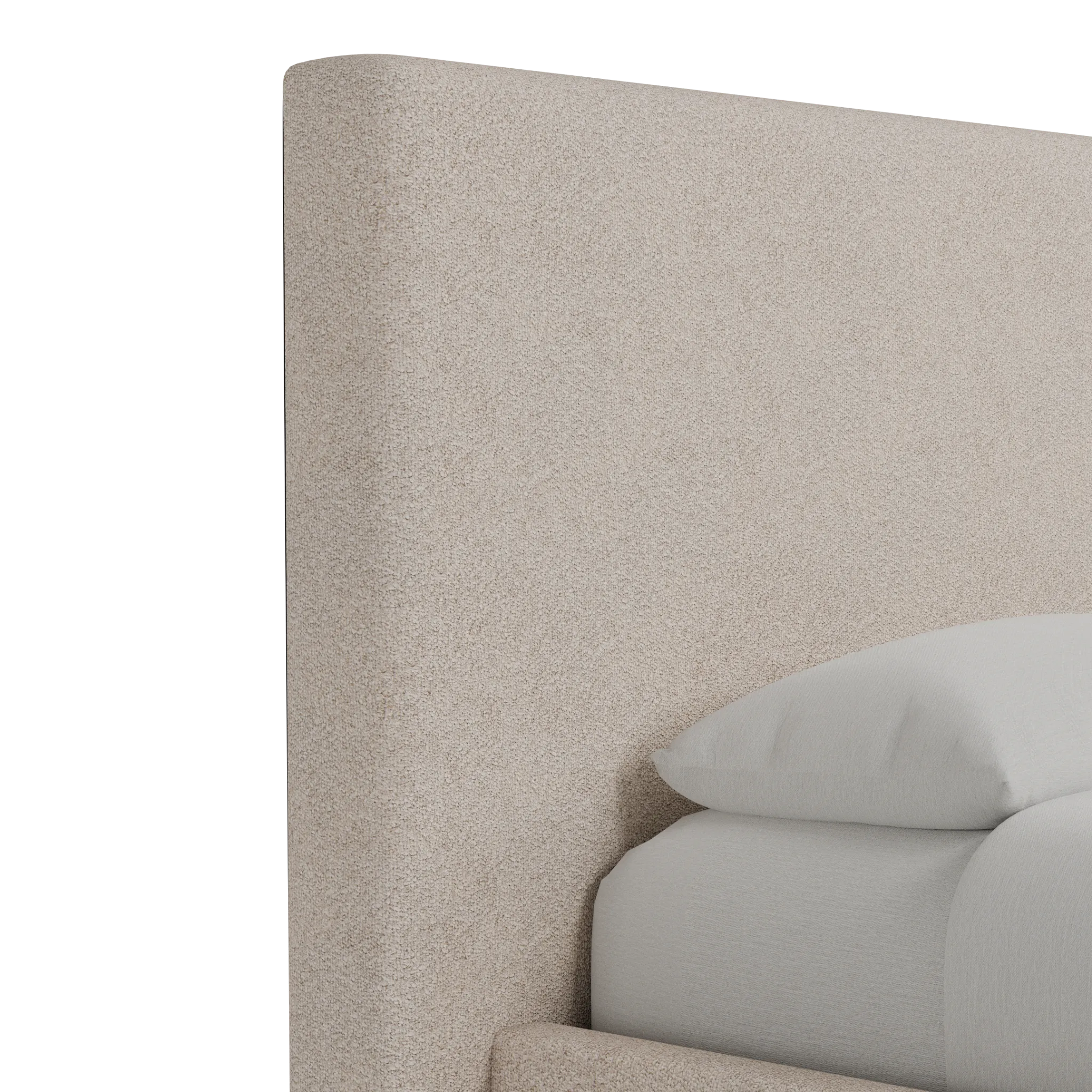 Grayton Sutton Beige 54" Upholstered Platform Bed