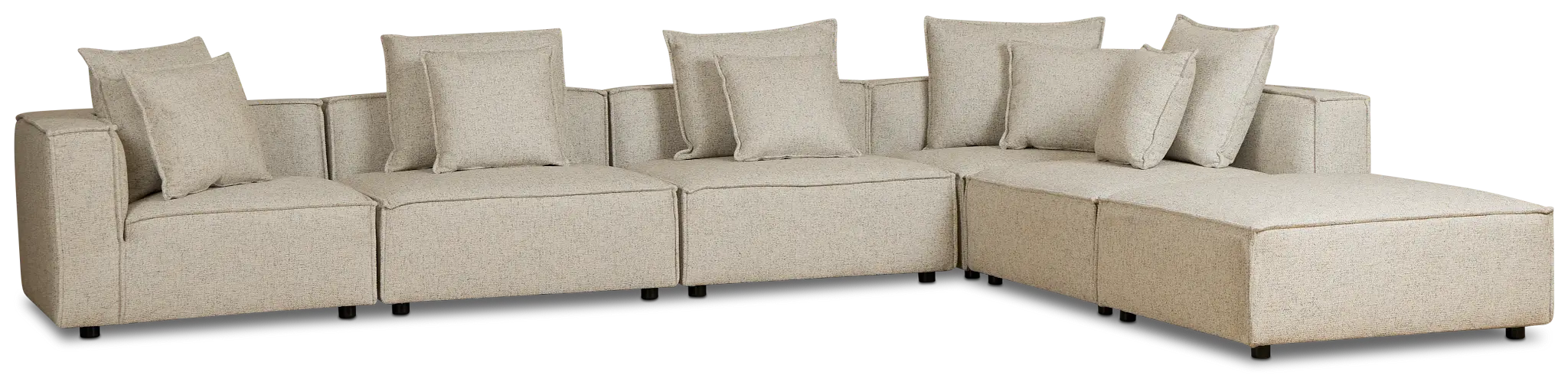 Tatum Beige Fabric 6-piece Pit Sectional Tatum Beige Fabric 6-piece Pit Sectional