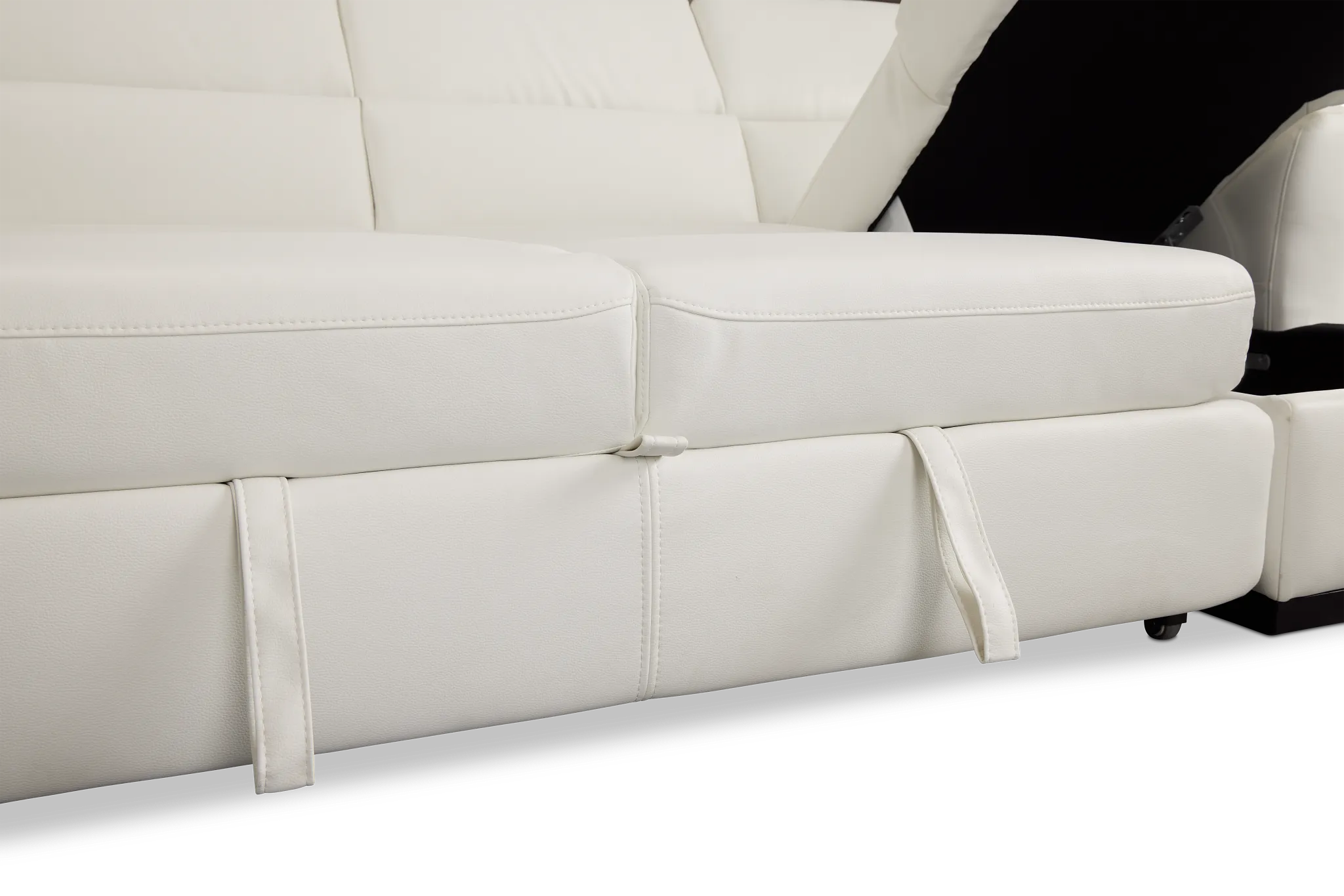 Melody White Storage Medium Right Power Reclining Chaise Sleeper Sect