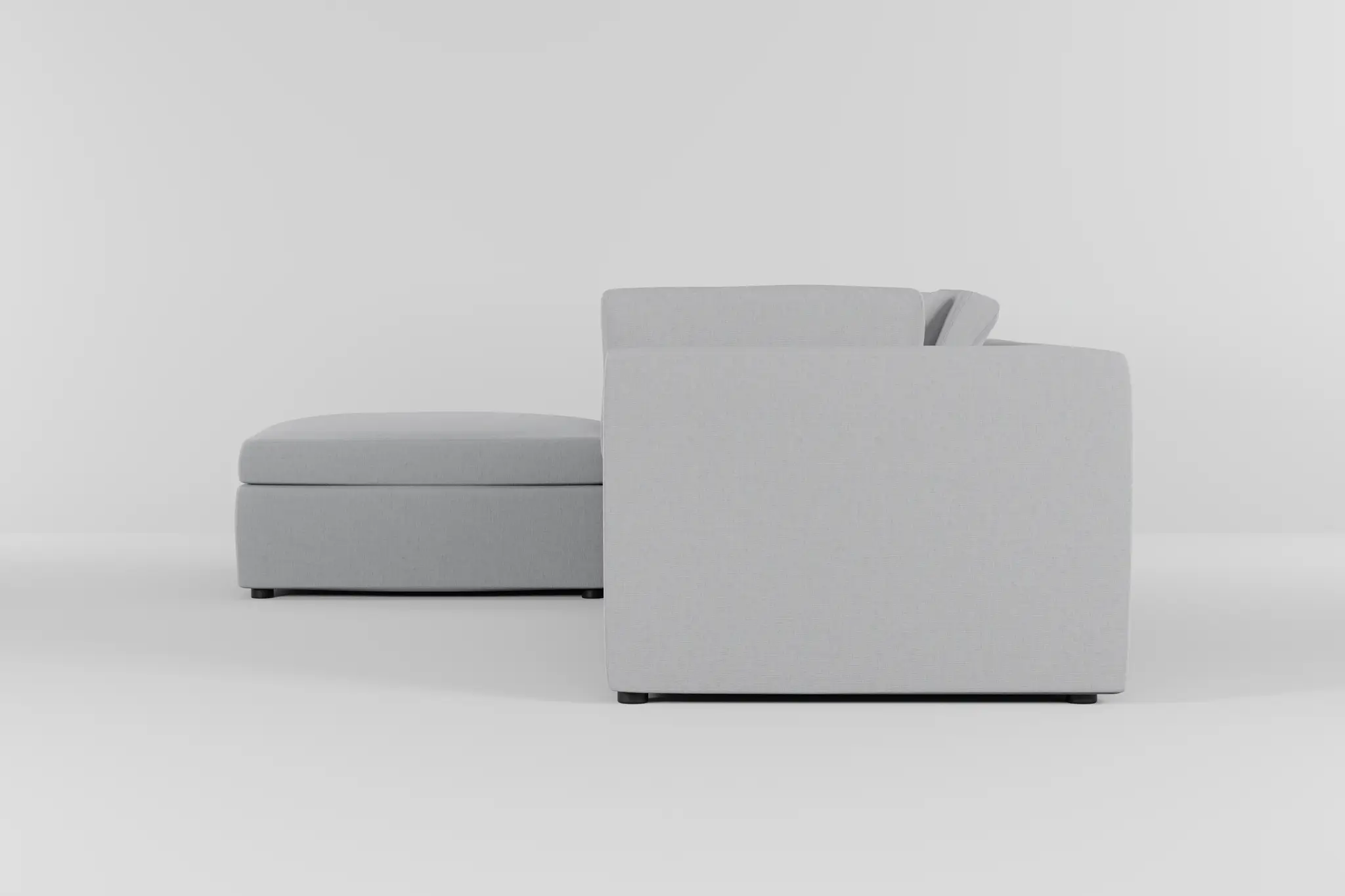 Destin Delray Light Gray Fabric 4-piece Bumper Sectional Destin Delray Light Gray Fabric 4-piece Bumper Sectional