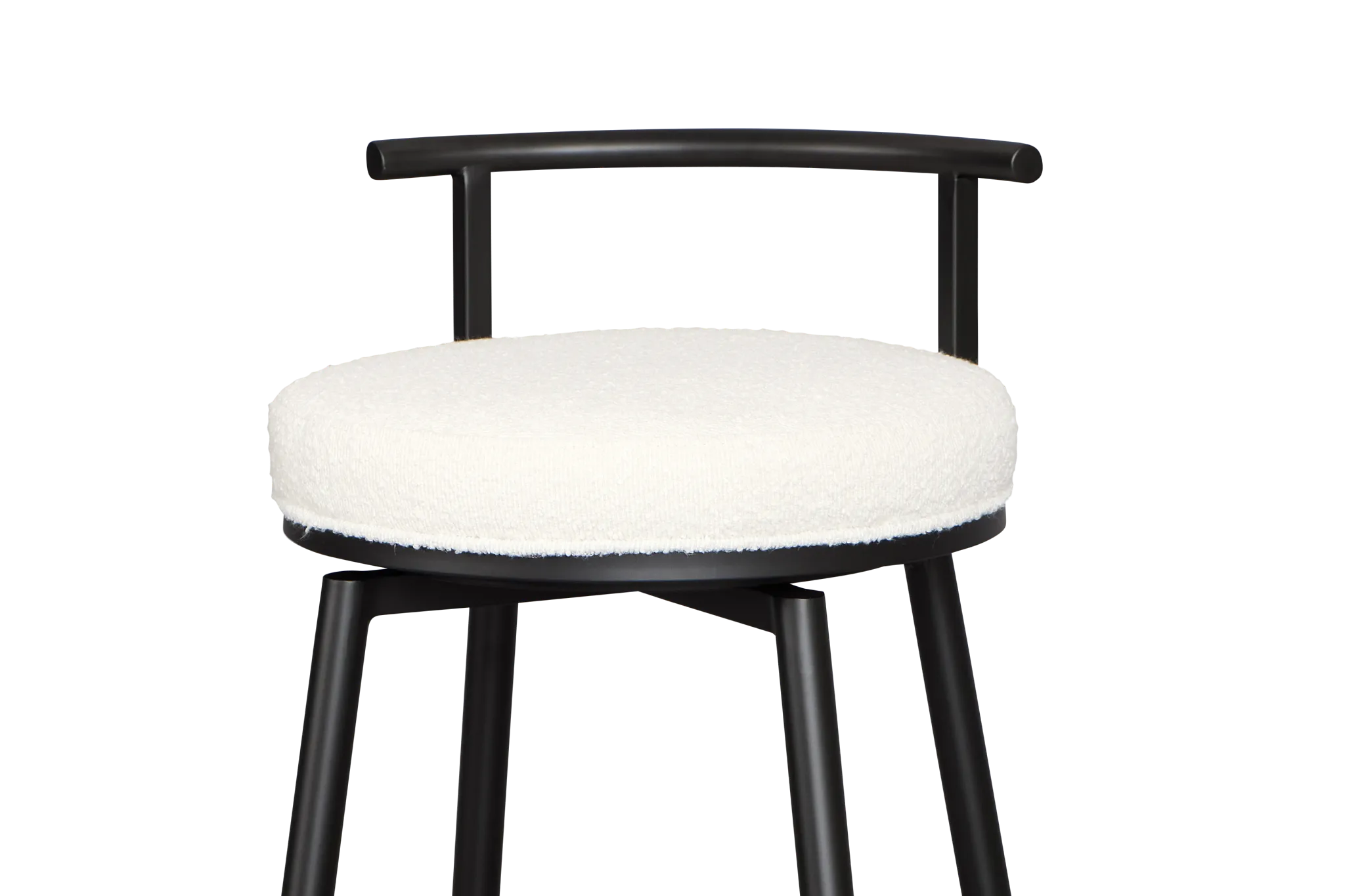 Osaka Black Fabric Adjustable Upholstered Swivel Barstool