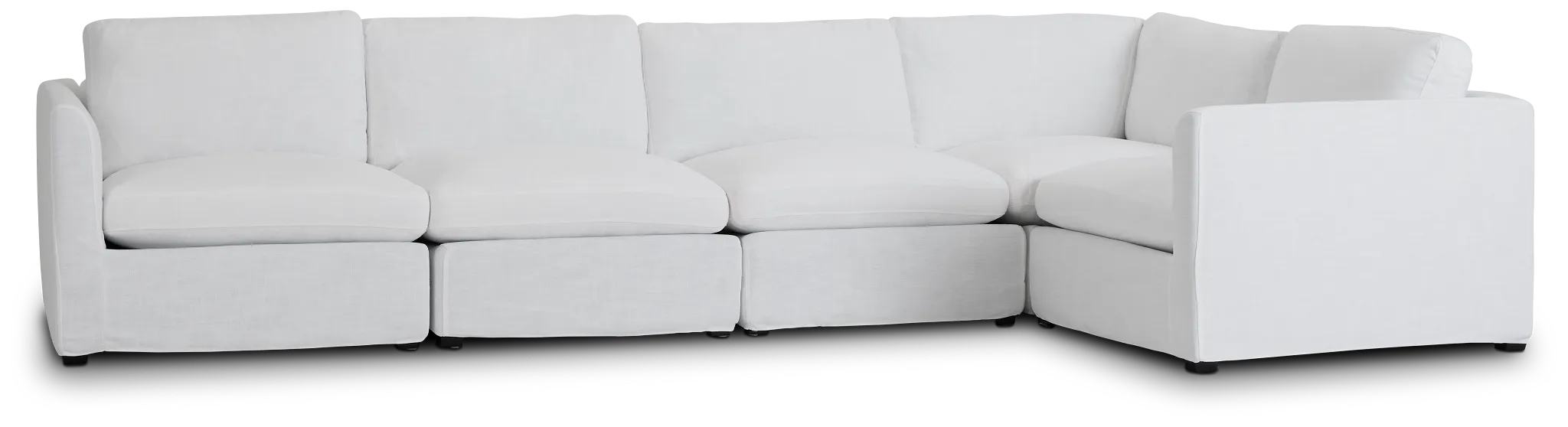 Willow White Fabric Medium Two-arm Sectional