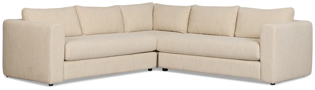 Alma Light Beige Fabric Small 2-arm Wedge Sectional