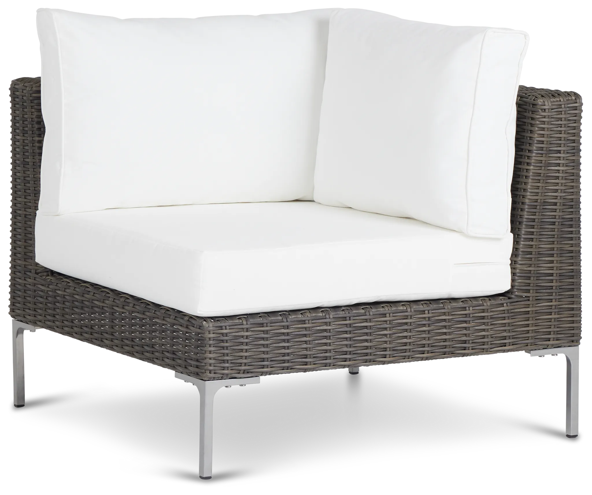 Tulum White Woven Corner Chair W/ Cushion