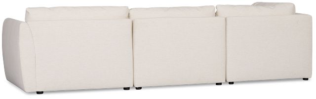 Serena White Fabric 4-piece Right Facing Bumper Sectional