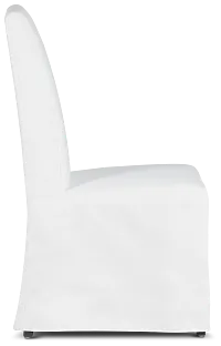 Harbor White Long Slipcover Chair With Dark-tone Leg